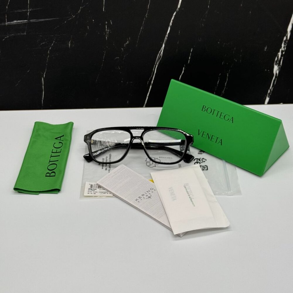 NEW BV1294O 001 BOTTEGA VENETA BLACK UNISEX BOTTEGA VENETA EYEGLASSES - Picture 10 of 10